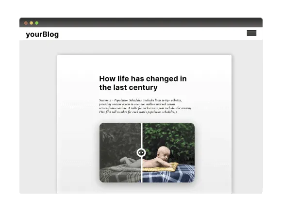 Example of an embedded InstaSlider on a website